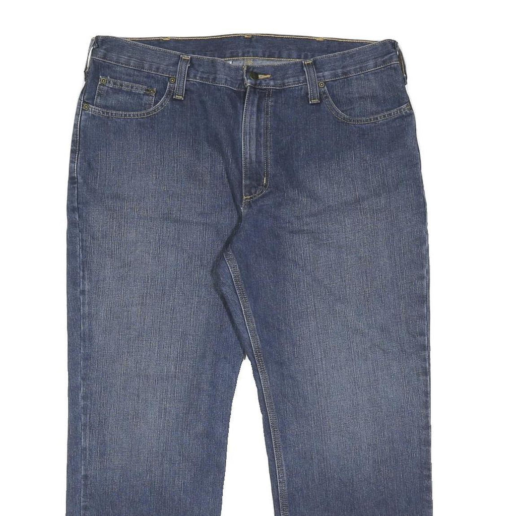 CARHARTT Mens Relaxed Jeans Blue Denim W33 L30 Classic Cotton Blend Zip