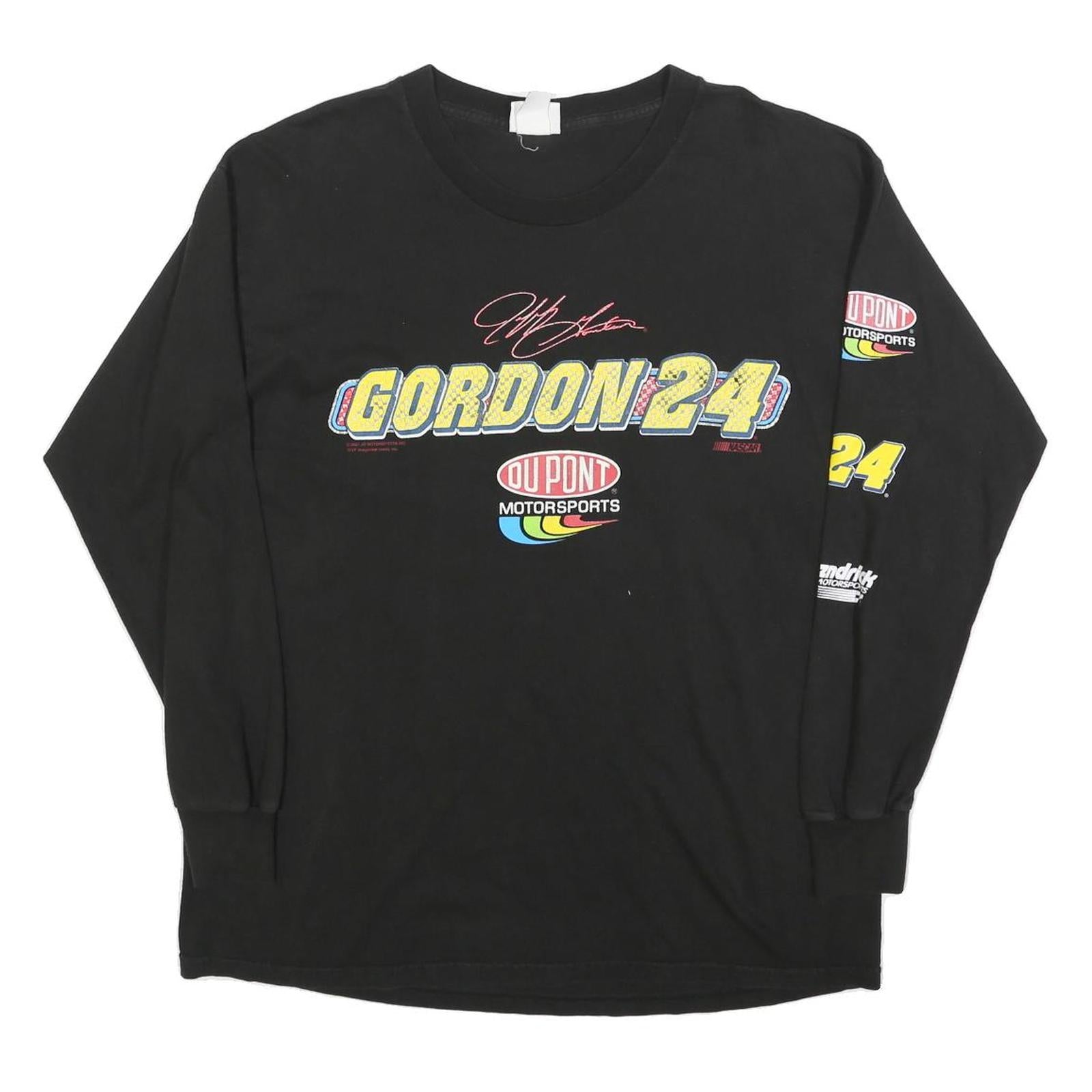 CHASE AUTHENTICS Mens Black Gordon 24 Racing Long Sleeve Crew Neck T-Shirt L