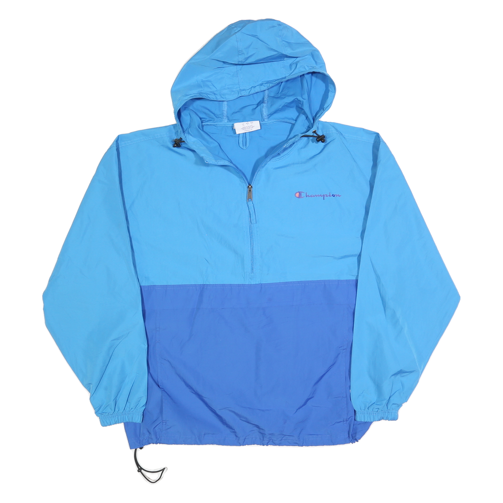 CHAMPION Mens Blue & Purple Zip Hooded Shell Jacket L Polyester Blend