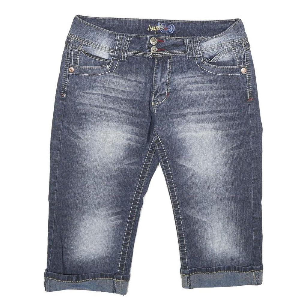 ANGELS Womens Denim Blue Casual Shorts L W30 Stylish Soft Cotton Blend