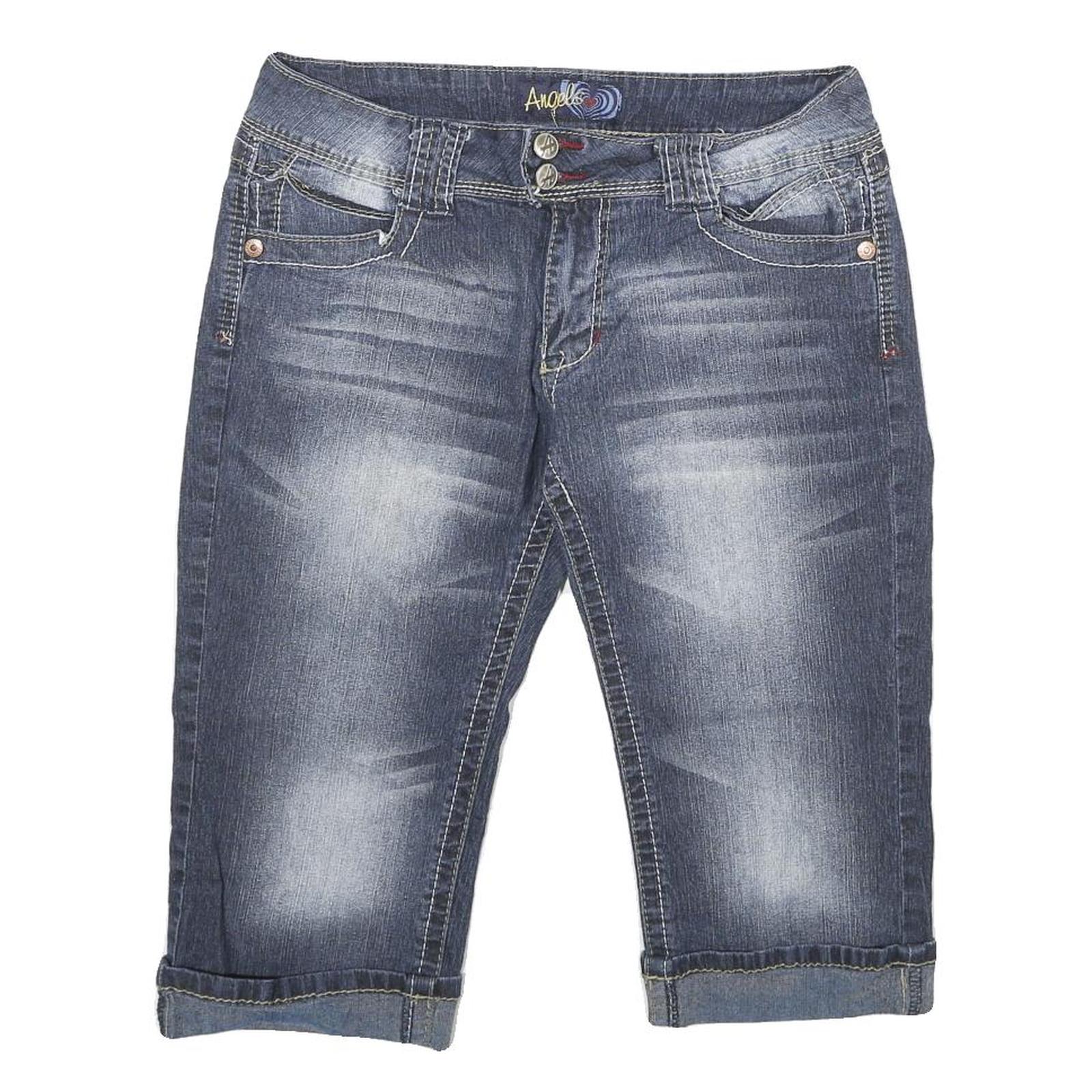 ANGELS Womens Denim Blue Casual Shorts L W30 Stylish Soft Cotton Blend