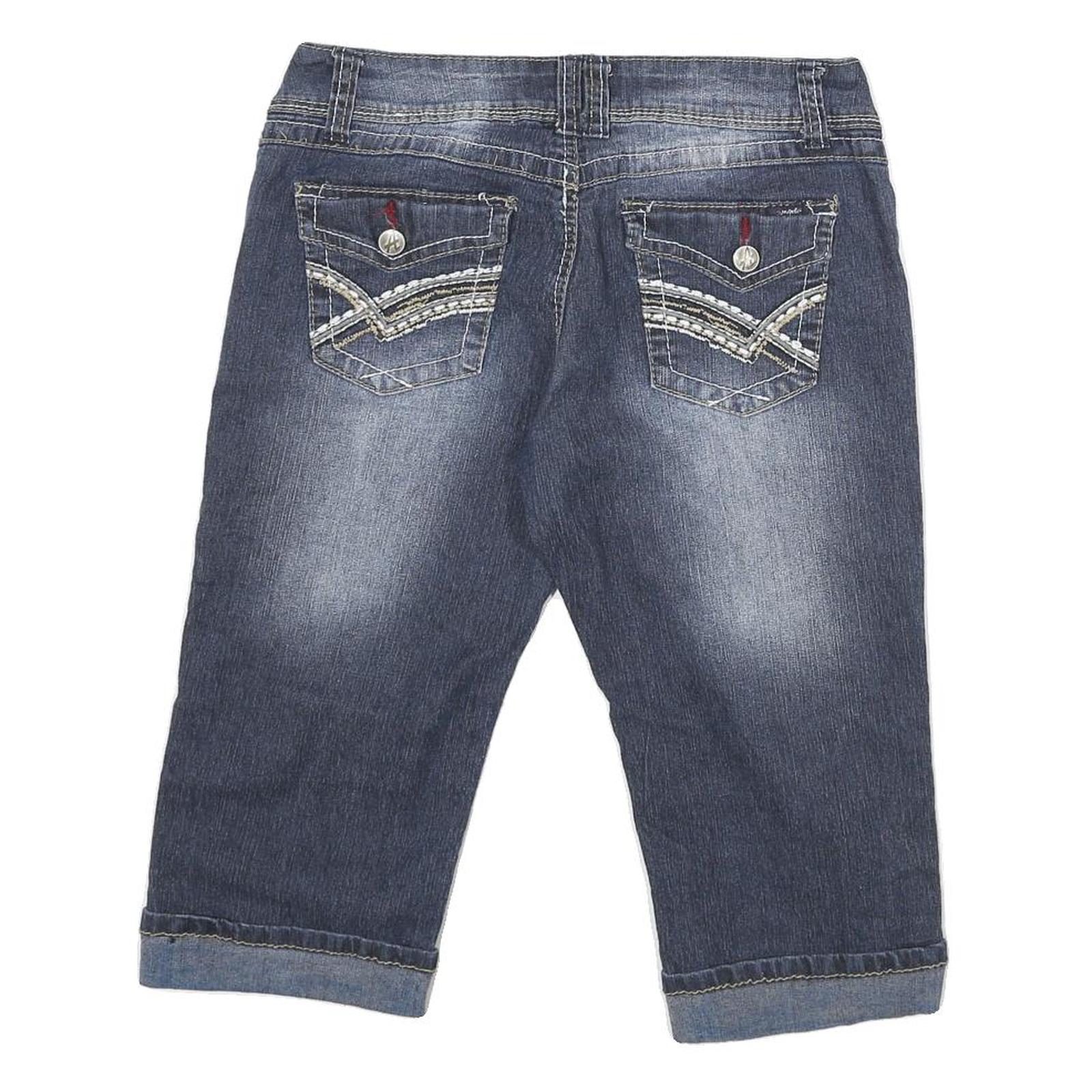 ANGELS Womens Denim Blue Casual Shorts L W30 Stylish Soft Cotton Blend