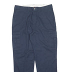 DICKIES Mens Polyester Blend Navy Regular Fit Straight Leg Trousers W40 L34