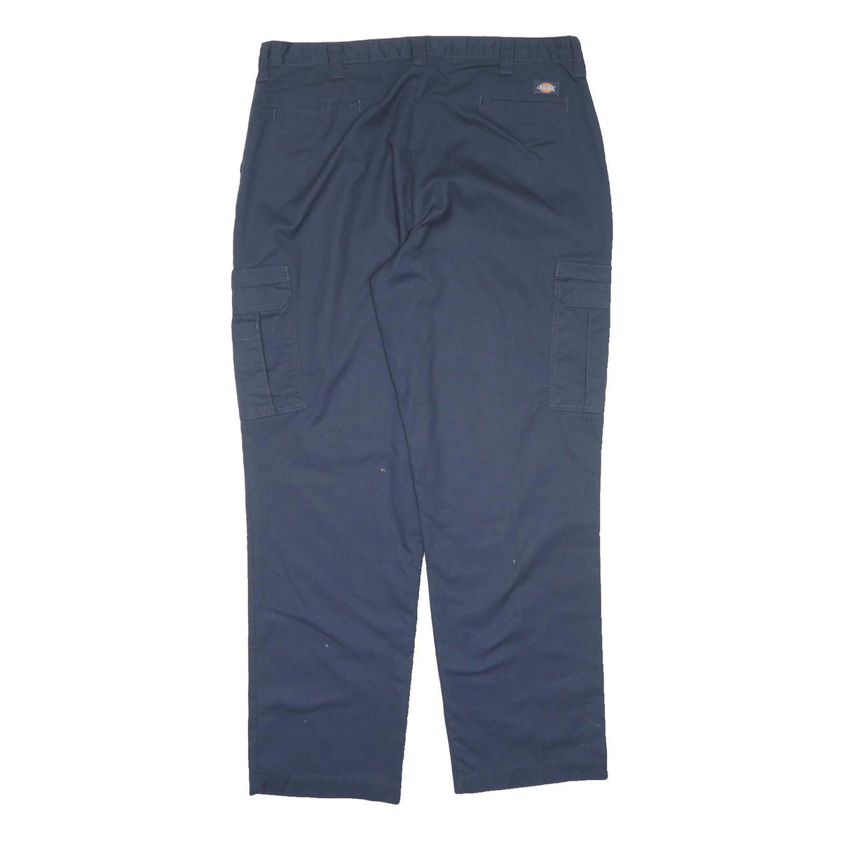 DICKIES Mens Polyester Blend Navy Regular Fit Straight Leg Trousers W40 L34
