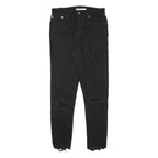 LEVI'S Womens Slim Black Skinny Denim Raw Hem W27 L25 Distressed Jeans
