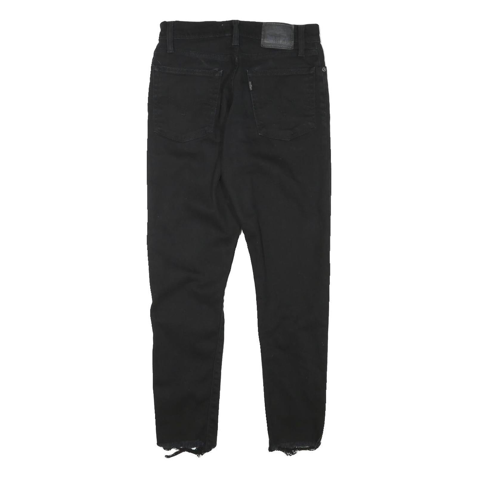 LEVI'S Womens Slim Black Skinny Denim Raw Hem W27 L25 Distressed Jeans