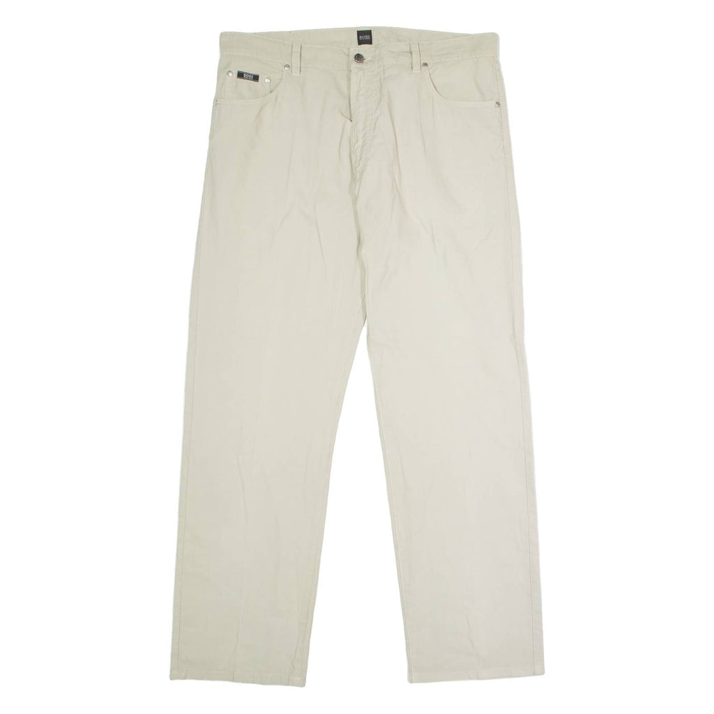BOSS Montana Mens Trousers Beige Regular Straight W38 L32