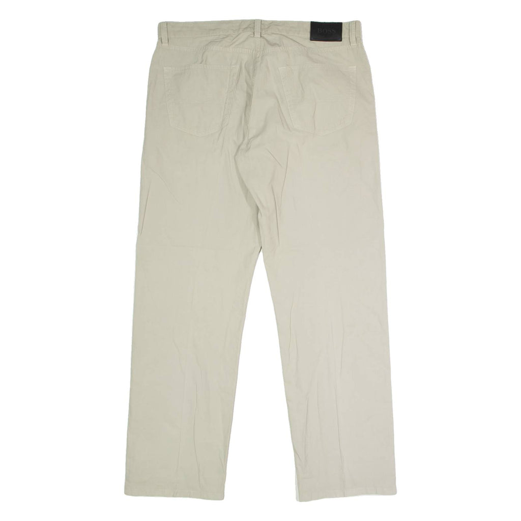 BOSS Montana Mens Trousers Beige Regular Straight W38 L32