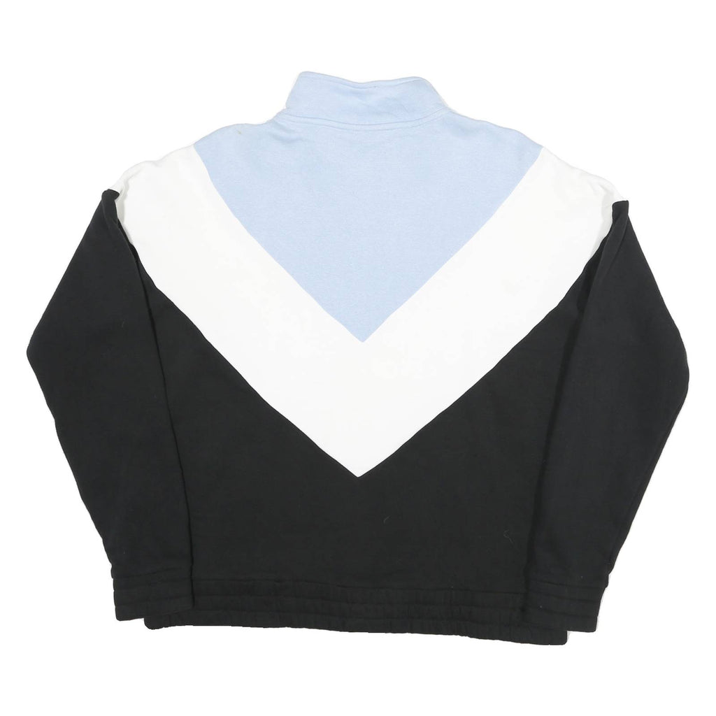 FILA Mens Blue & White & Black Zip Collar XL Cotton Blend Sweatshirt Retro