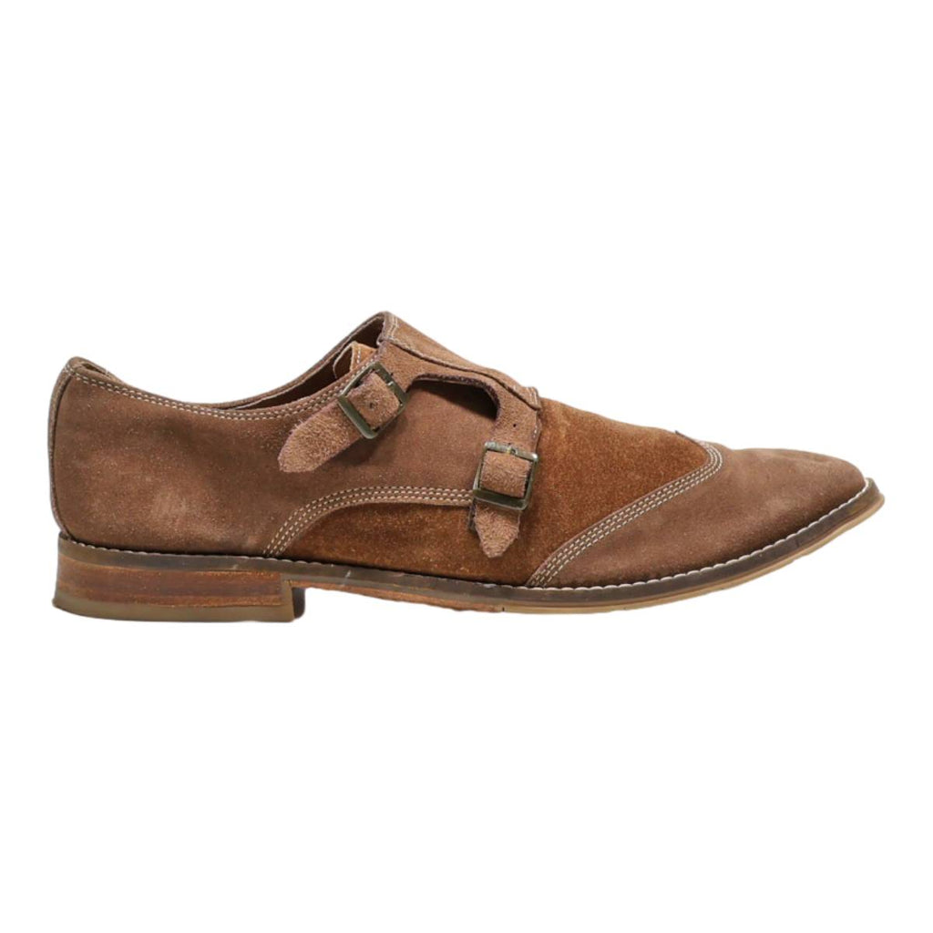 HUSH PUPPIES Monk Shoes Brown Leather Mens UK 9.5