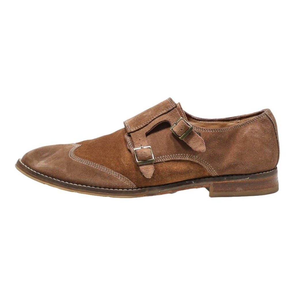 HUSH PUPPIES Monk Shoes Brown Leather Mens UK 9.5