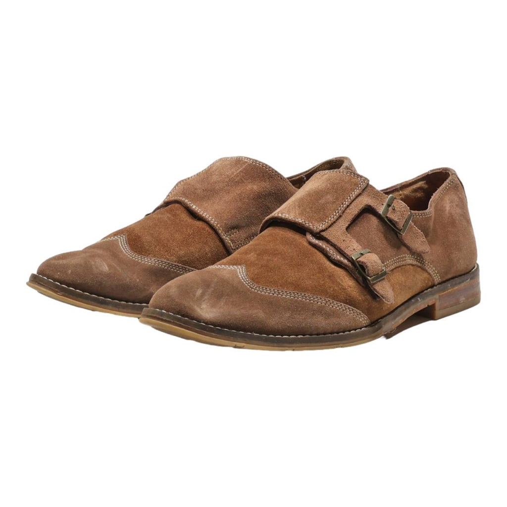 HUSH PUPPIES Monk Shoes Brown Leather Mens UK 9.5