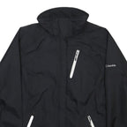 COLUMBIA Womens Black Outdoor Jacket L Nylon Plain Zip Hooded Sportswear