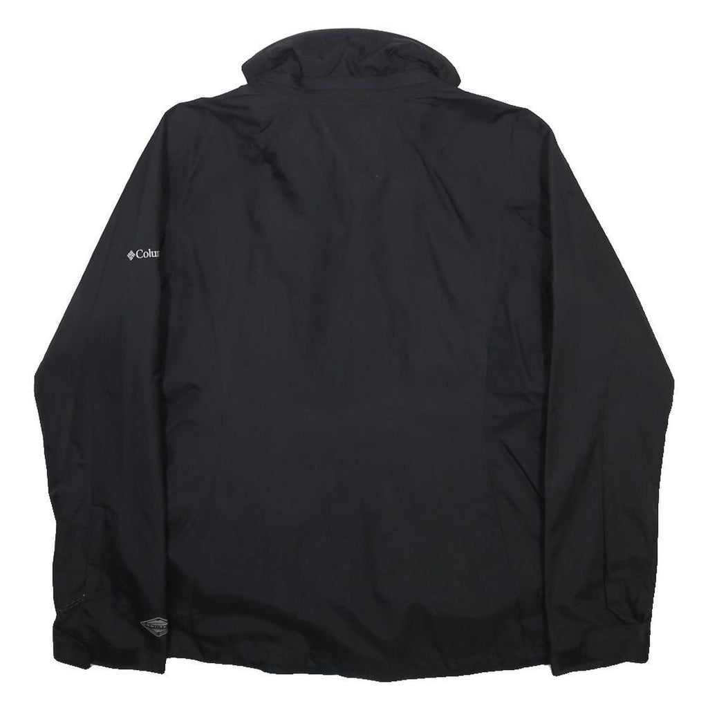 COLUMBIA Womens Black Outdoor Jacket L Nylon Plain Zip Hooded Sportswear