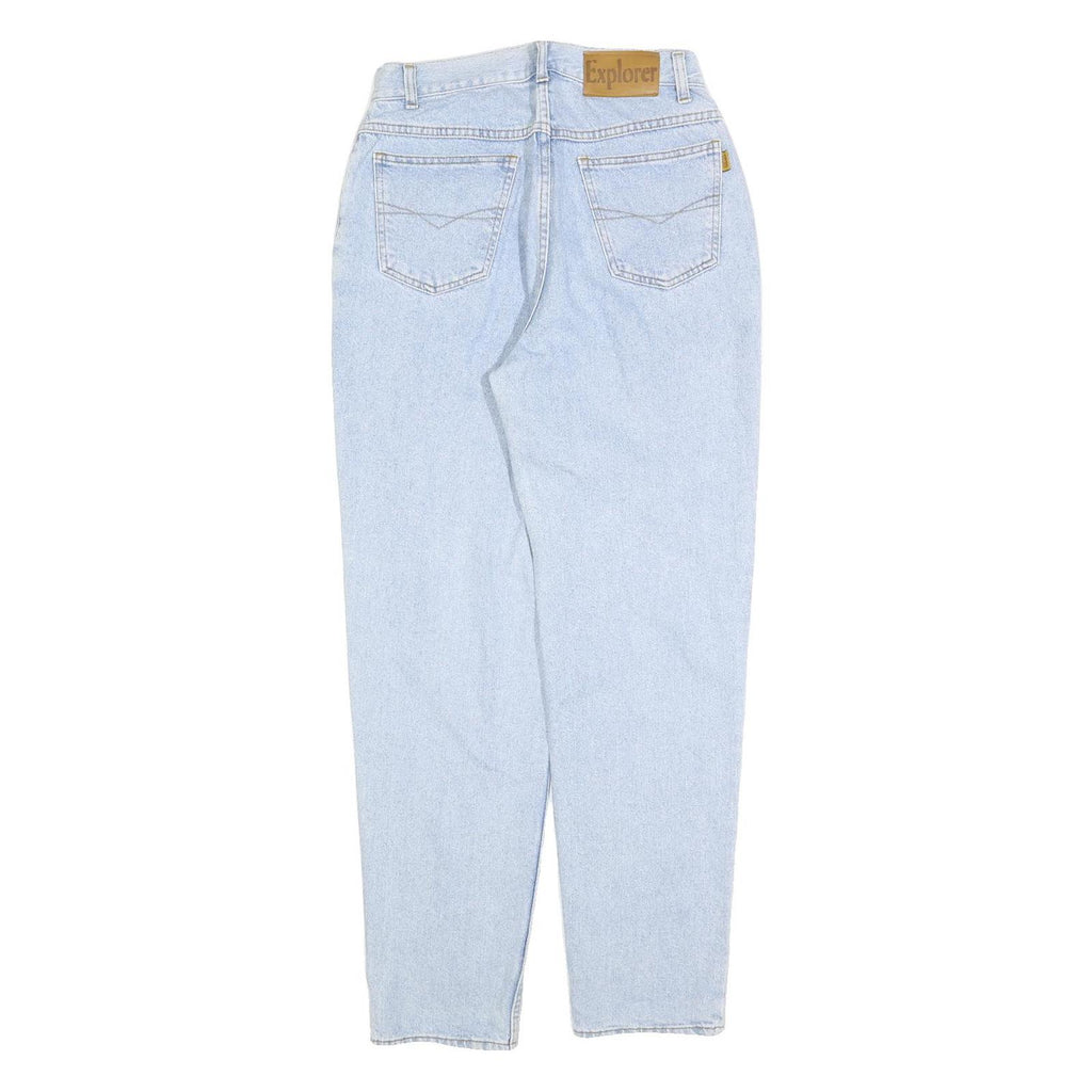 EXPLORER Womens Regular Fit Blue Denim Light Wash Jeans W28 L30 Zip Closure
