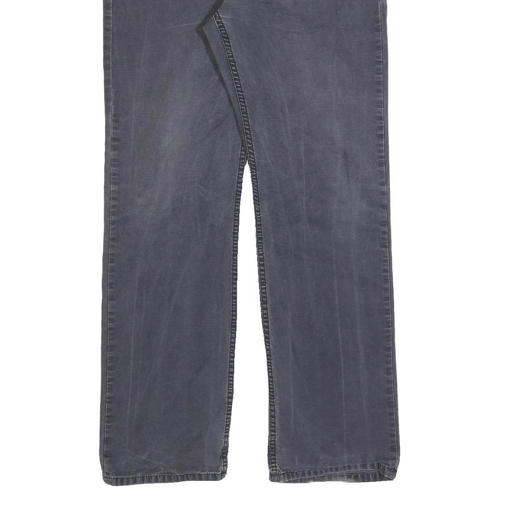 CARHARTT Mens Cotton Grey Regular Straight Trousers W33 L34 Workwear Zip Closure