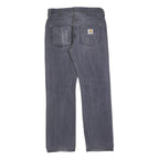 CARHARTT Mens Cotton Grey Regular Straight Trousers W33 L34 Workwear Zip Closure