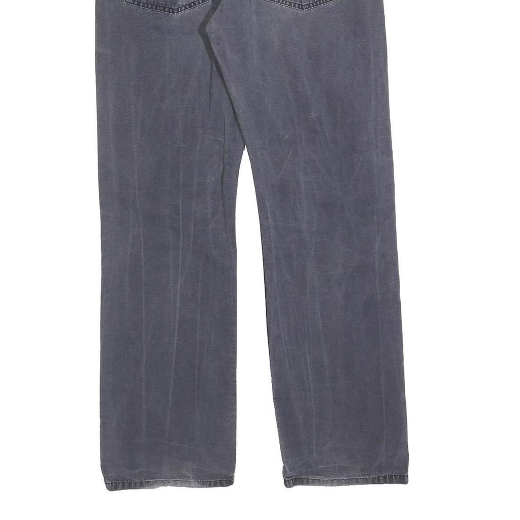 CARHARTT Mens Cotton Grey Regular Straight Trousers W33 L34 Workwear Zip Closure