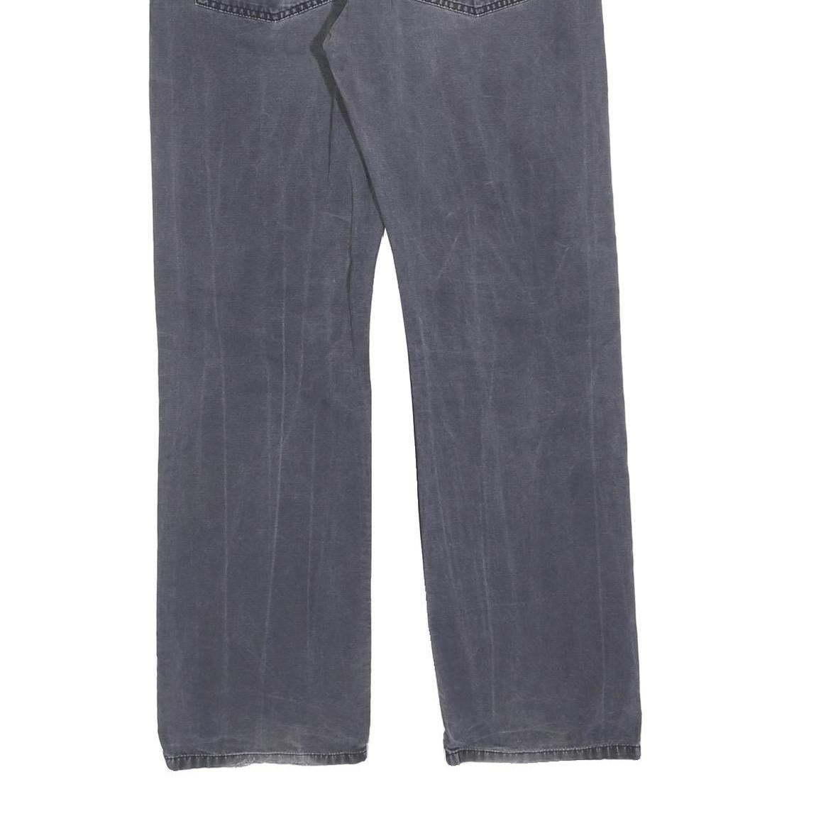 CARHARTT Mens Cotton Grey Regular Straight Trousers W33 L34 Workwear Zip Closure