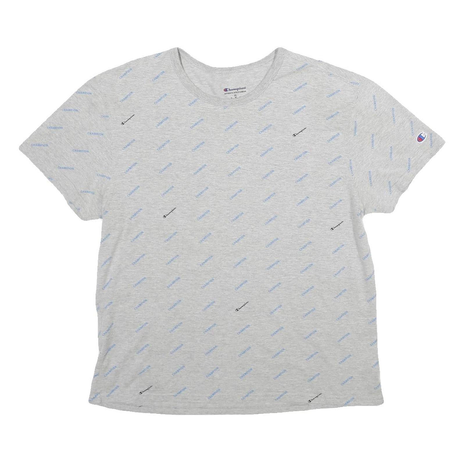 CHAMPION Mens Grey Graphic T-Shirt XL Short Sleeve Crew Neck Logo Print