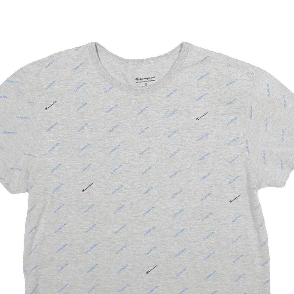 CHAMPION Mens Grey Graphic T-Shirt XL Short Sleeve Crew Neck Logo Print