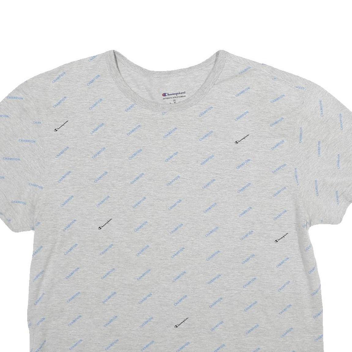 CHAMPION Mens Grey Graphic T-Shirt XL Short Sleeve Crew Neck Logo Print
