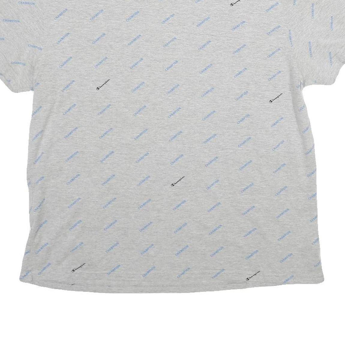 CHAMPION Mens Grey Graphic T-Shirt XL Short Sleeve Crew Neck Logo Print