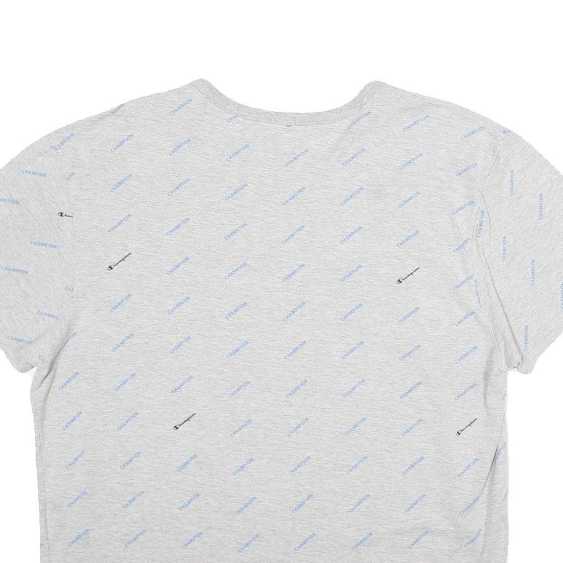 CHAMPION Mens Grey Graphic T-Shirt XL Short Sleeve Crew Neck Logo Print