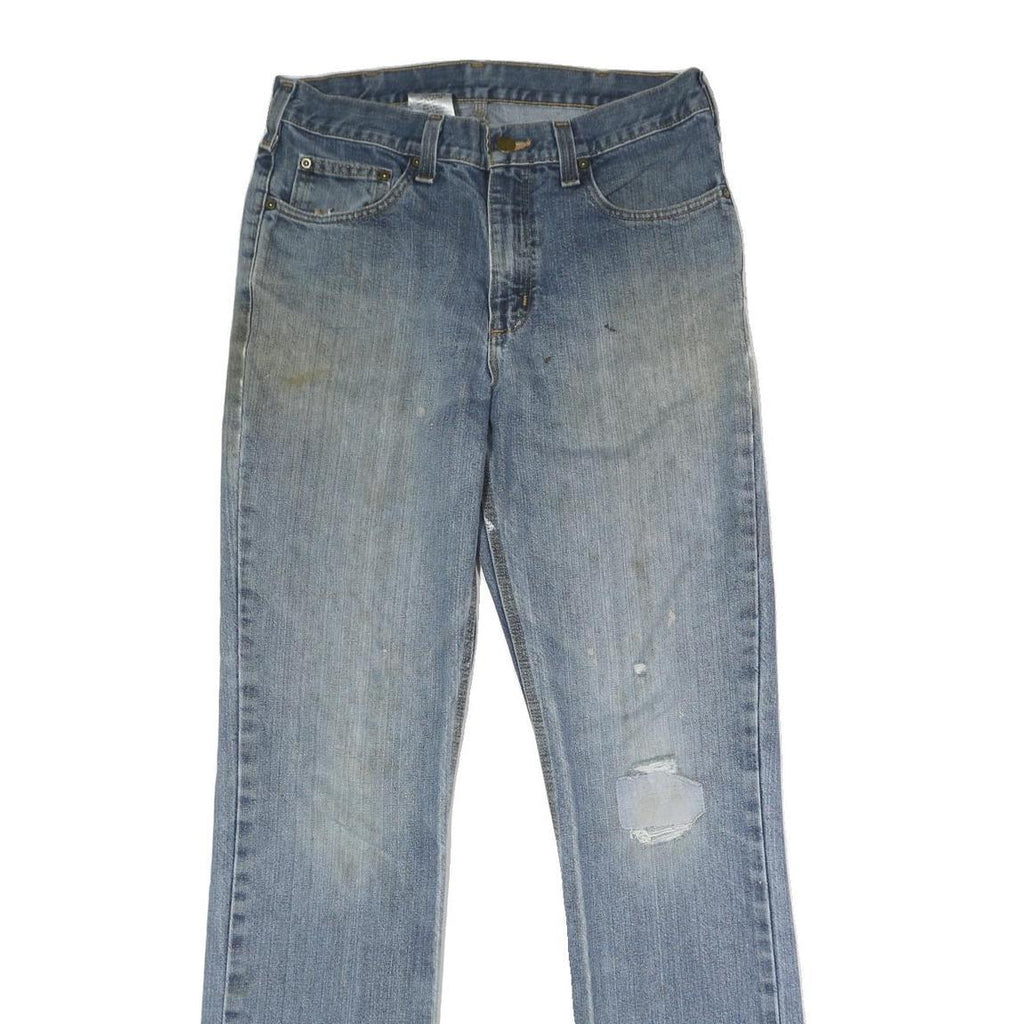 CARHARTT Mens Classic Blue Jeans Denim W32 L34 Straight Zip Cotton Workwear