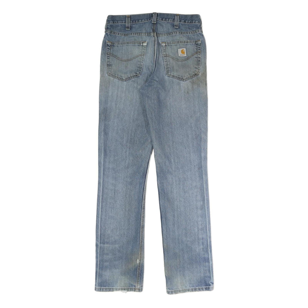 CARHARTT Mens Classic Blue Jeans Denim W32 L34 Straight Zip Cotton Workwear