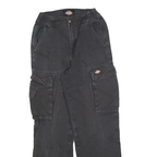 DICKIES Womens Cotton Black Regular Cargo Trousers W25 L30 Utility Workwear