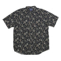 ARTHOUSE Mens Black Pattern Shirt XL Cotton Short Sleeve Casual Summer