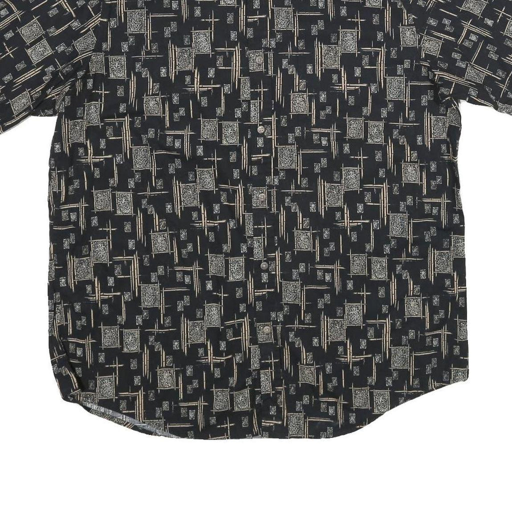 ARTHOUSE Mens Black Pattern Shirt XL Cotton Short Sleeve Casual Summer