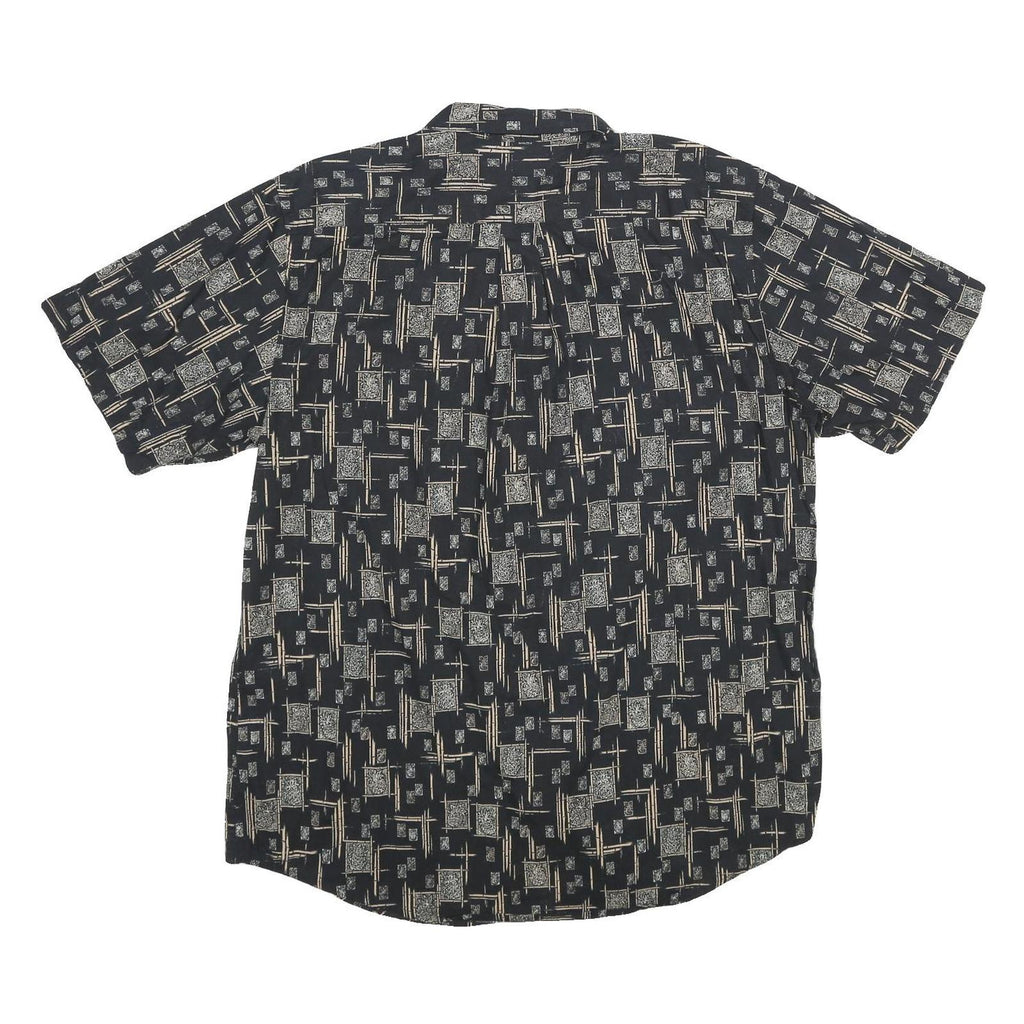ARTHOUSE Mens Black Pattern Shirt XL Cotton Short Sleeve Casual Summer