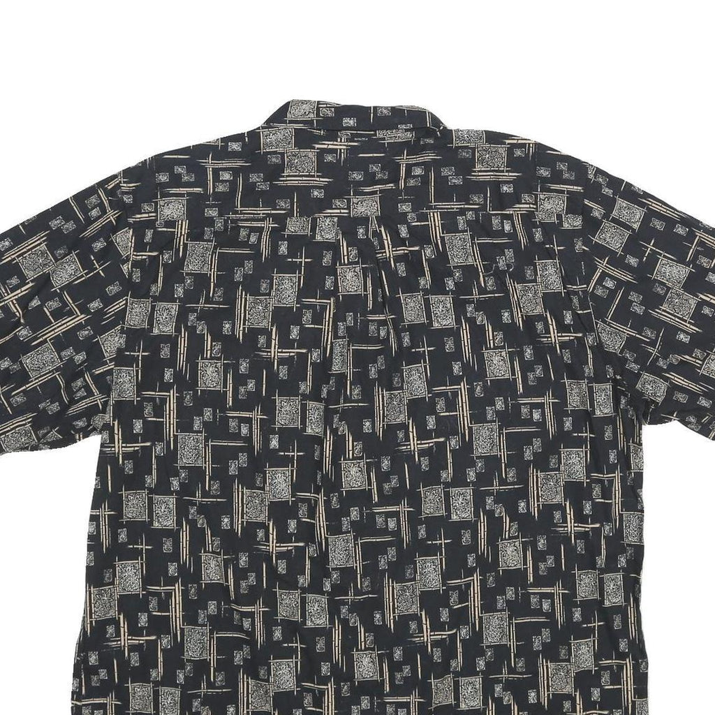 ARTHOUSE Mens Black Pattern Shirt XL Cotton Short Sleeve Casual Summer