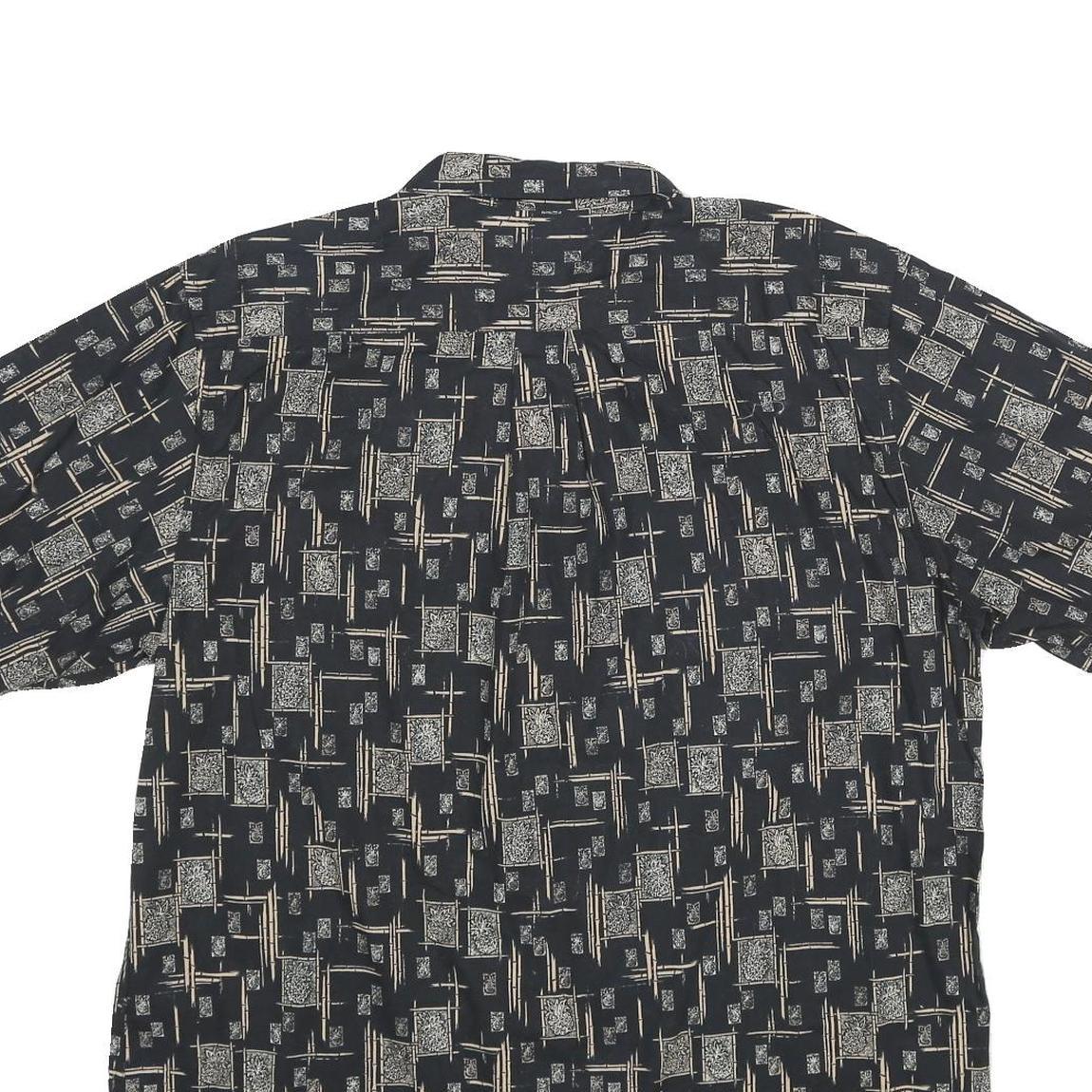 ARTHOUSE Mens Black Pattern Shirt XL Cotton Short Sleeve Casual Summer