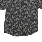 ARTHOUSE Mens Black Pattern Shirt XL Cotton Short Sleeve Casual Summer