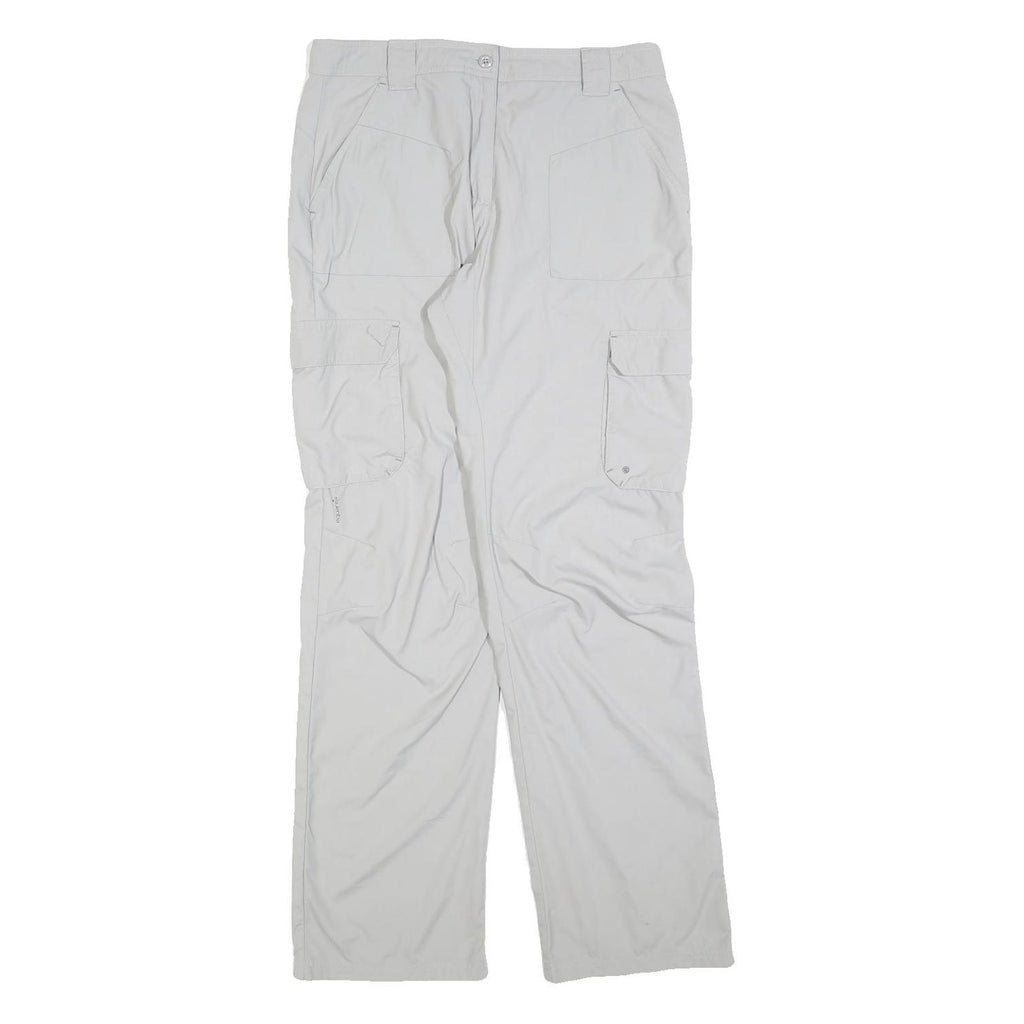 QUECHA Womens Relaxed Light Grey Polyester Blend Cargo Trousers W30 L30