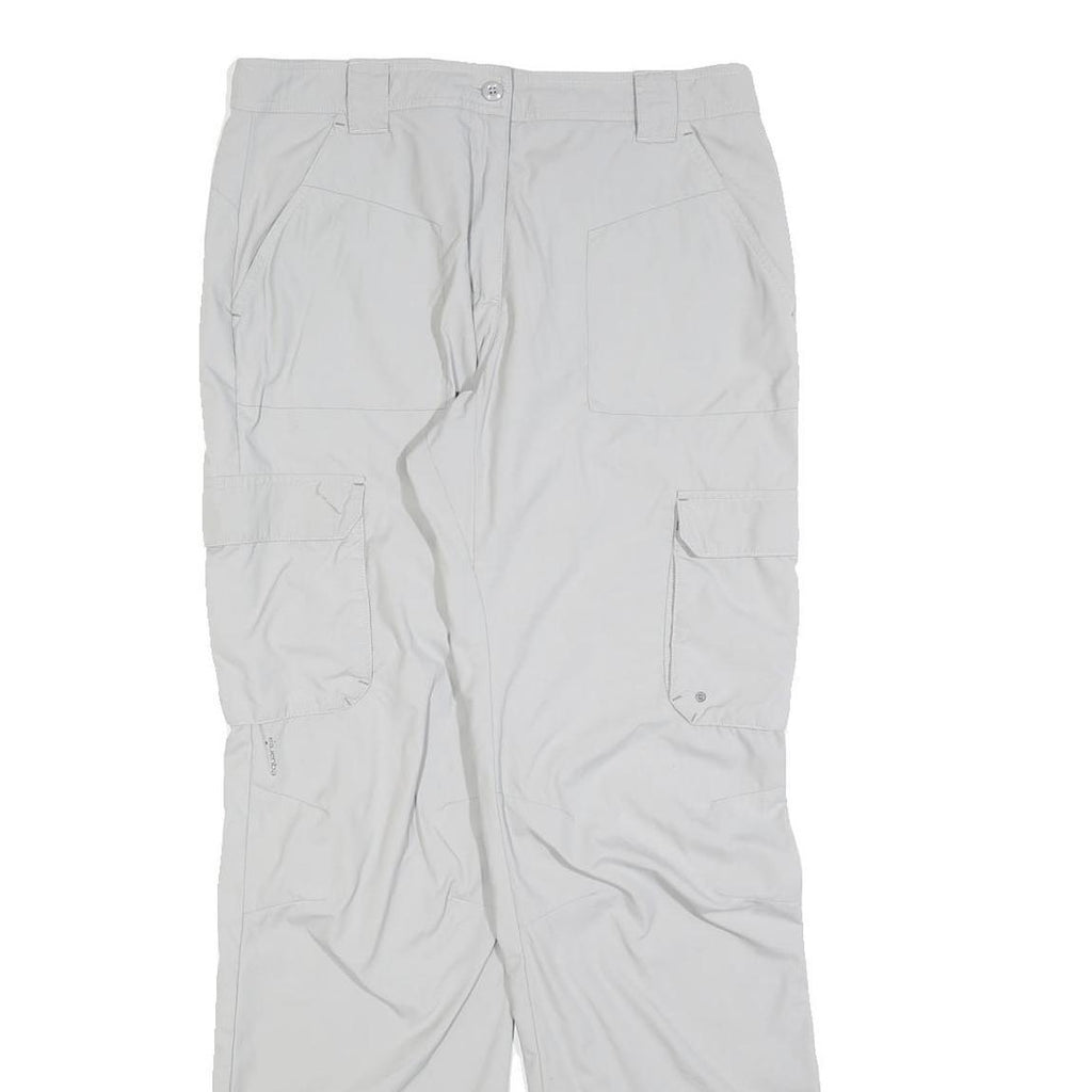 QUECHA Womens Relaxed Light Grey Polyester Blend Cargo Trousers W30 L30