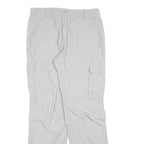 QUECHA Womens Relaxed Light Grey Polyester Blend Cargo Trousers W30 L30