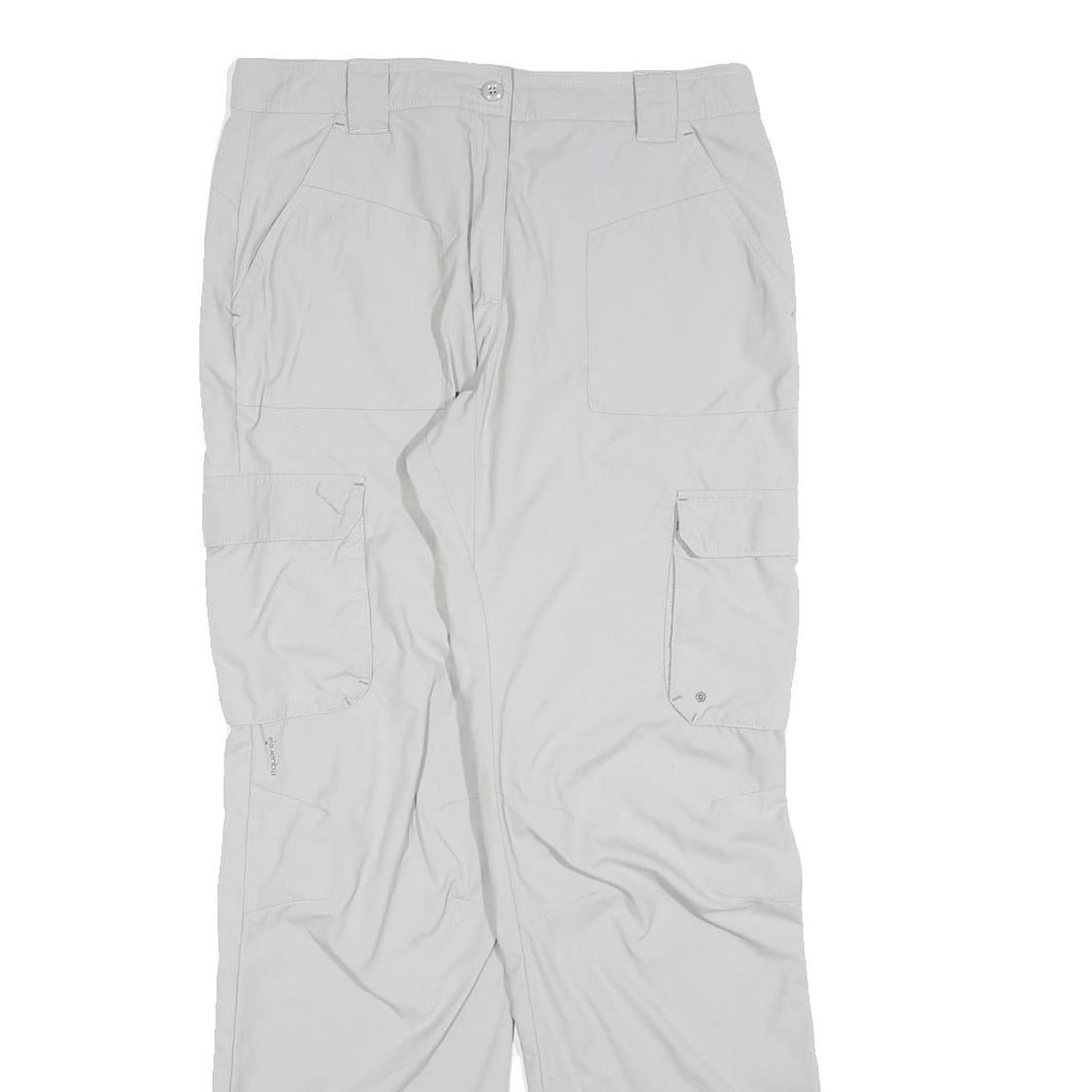 QUECHA Womens Relaxed Light Grey Polyester Blend Cargo Trousers W30 L30