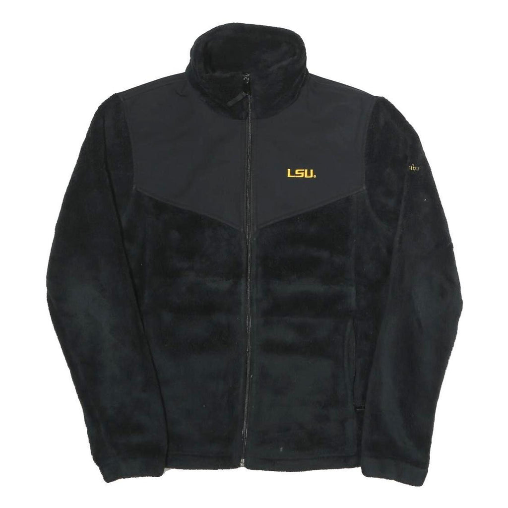 COLUMBIA Womens Black LSU Tigers Fleece Jacket M Polyester Zip Long Sleeve