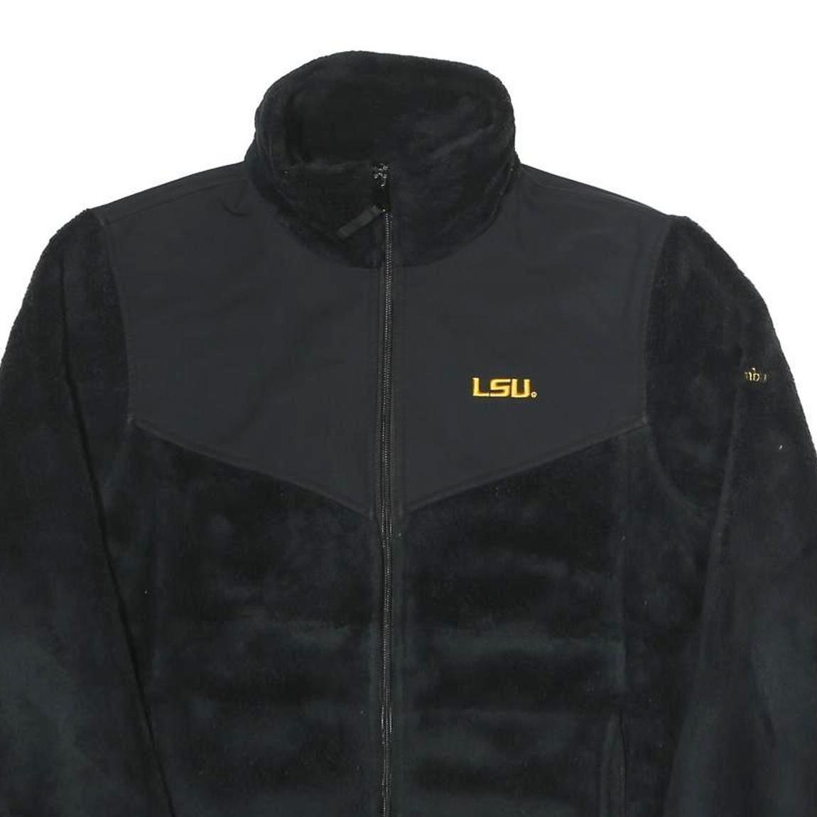 COLUMBIA Womens Black LSU Tigers Fleece Jacket M Polyester Zip Long Sleeve