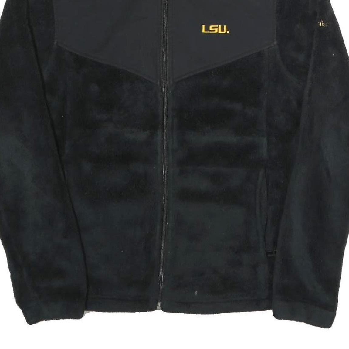 COLUMBIA Womens Black LSU Tigers Fleece Jacket M Polyester Zip Long Sleeve