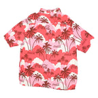 COCA COLA Mens Red & Pink Hawaiian Shirt 2XL Polyester Blend Casual Tropical