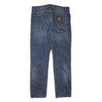 CARHARTT Mens Regular Fit Blue Denim Jeans W35 L32 Classic Cotton Blend Workwear