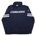 NFL Mens Navy Blue Chargers Cotton Blend Zip Jacket L Sports Team Apparel