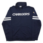 NFL Mens Navy Blue Chargers Cotton Blend Zip Jacket L Sports Team Apparel