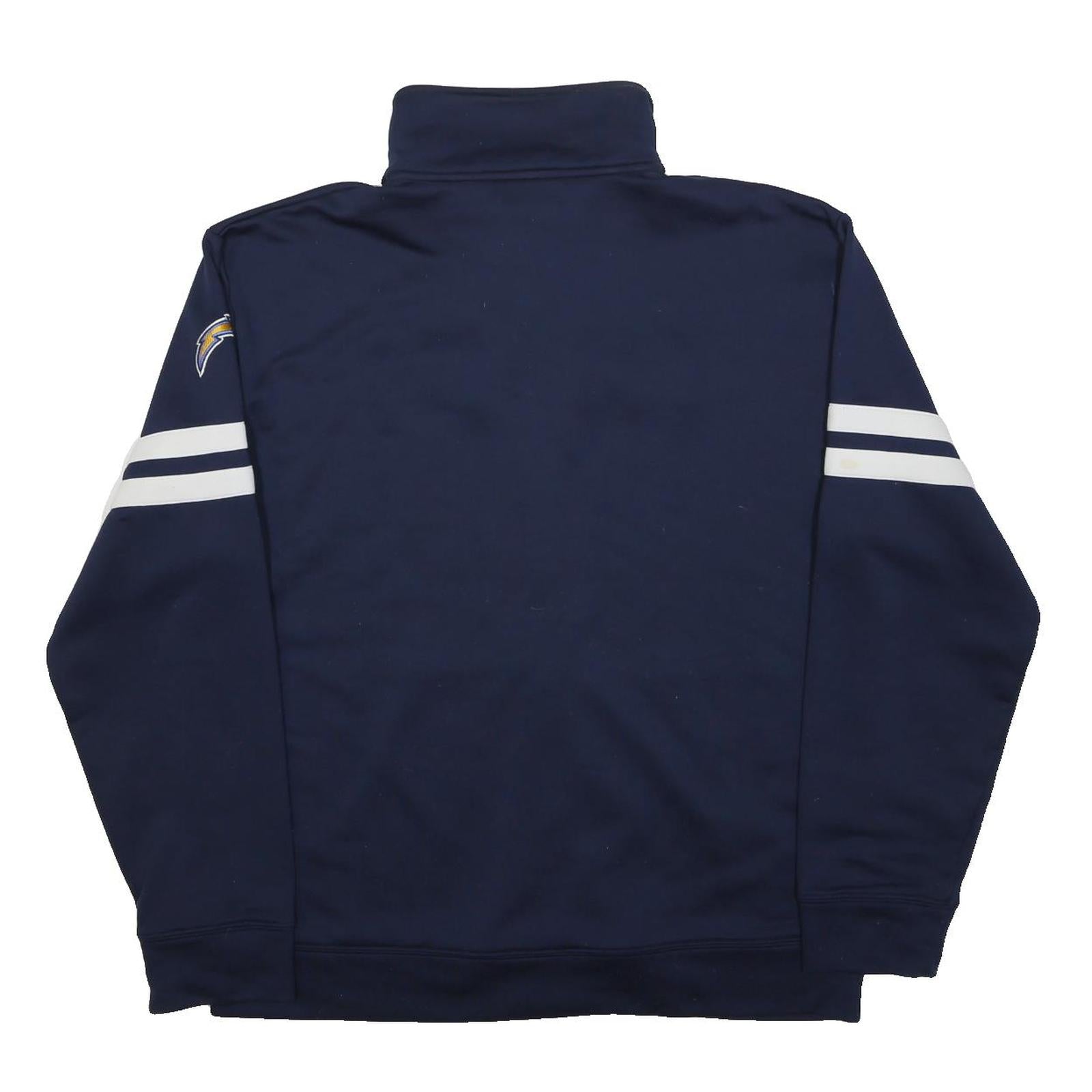 NFL Mens Navy Blue Chargers Cotton Blend Zip Jacket L Sports Team Apparel