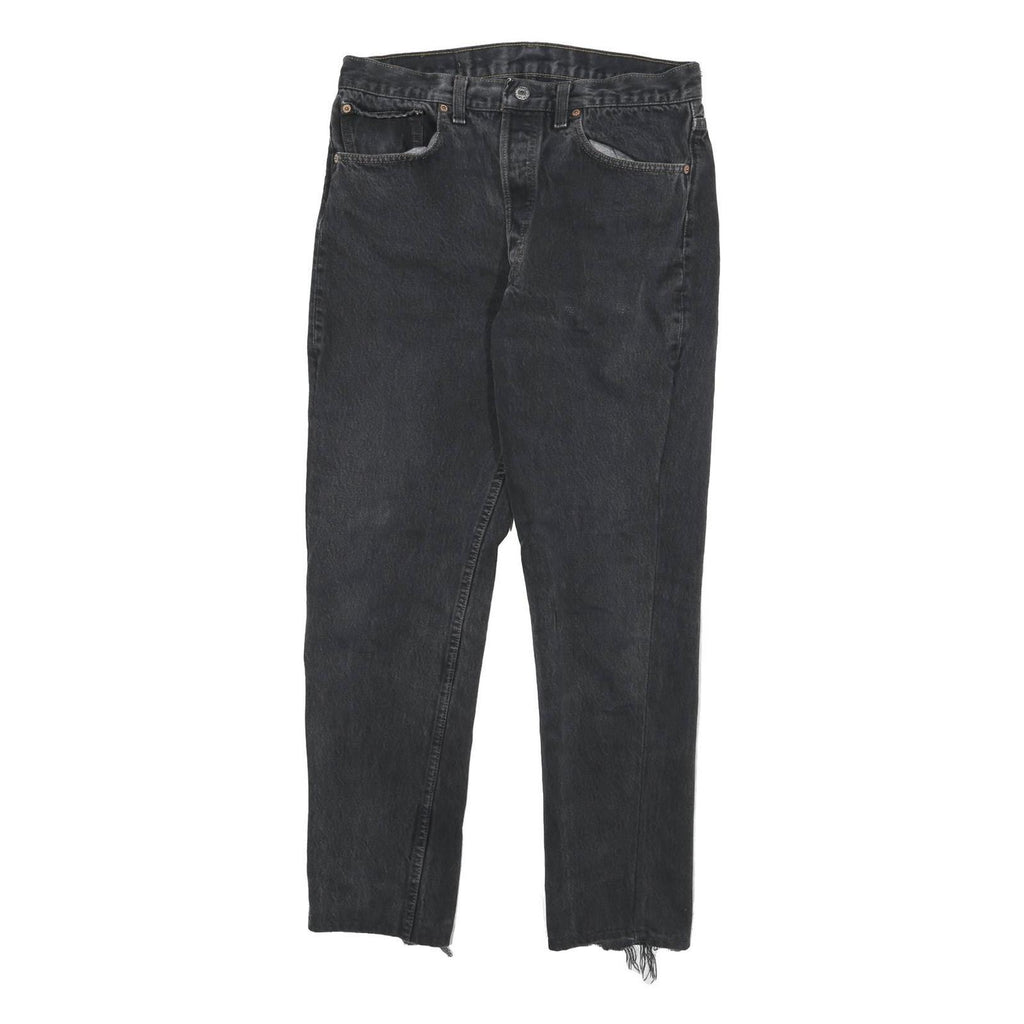 LEVI'S Mens Jeans Black Slim Straight Denim Rinse W30 L27 Button Closure